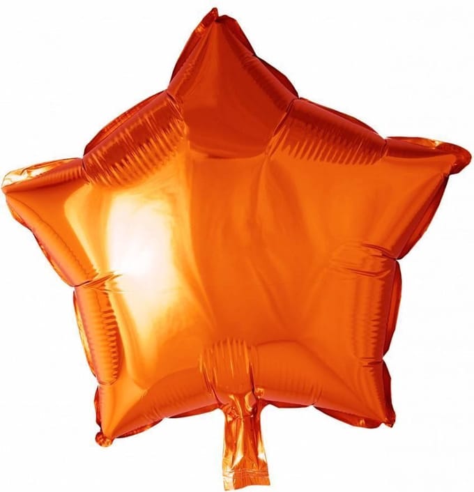Folieballon Ster Oranje (45cm)