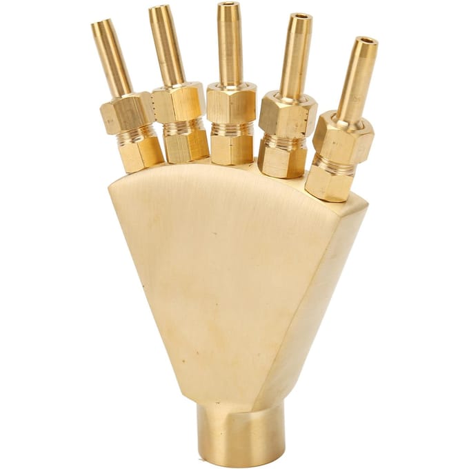 Buse d'arrosage réglable en forme de queue de phénix dispersante Buse d'arrosage en forme de queue de phénix tout en cuivre G3/4 pouce Jardin beige