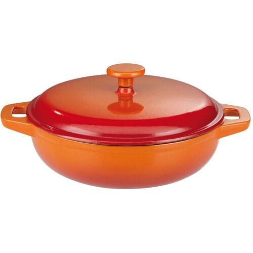 GSW Gietijzeren braadpan (Smoorpan, oranje, 30 cm)