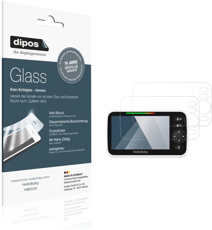 dipos – 2x Pantserfolie geschikt voor HelloBaby HB6550 | 9H Screenprotector