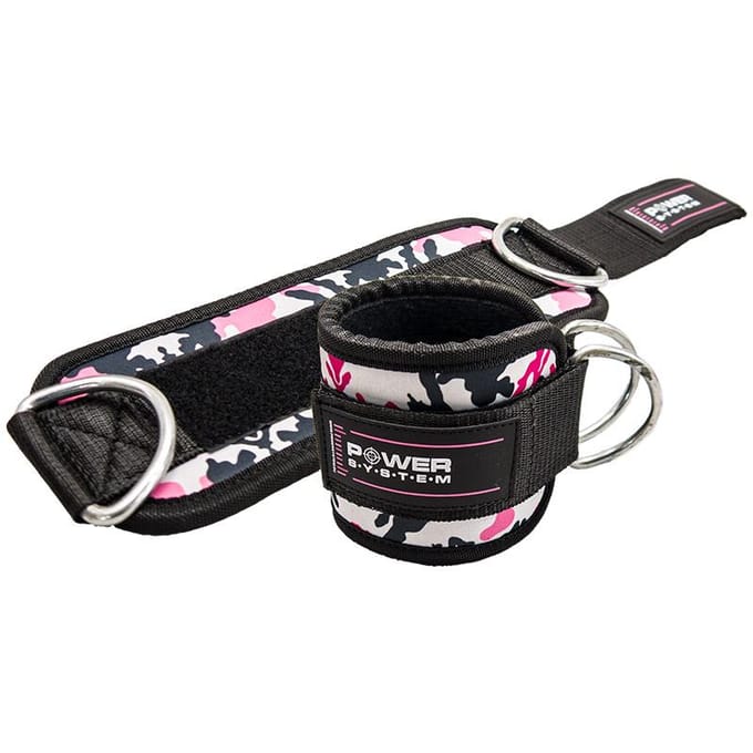Sangles de cheville Power-system camouflage-rose