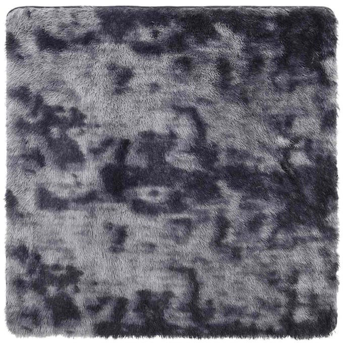 vidaXL - Hoogpolig - vloerkleed - NAVARRA - 200x200 - cm - polyester - donkergrijs