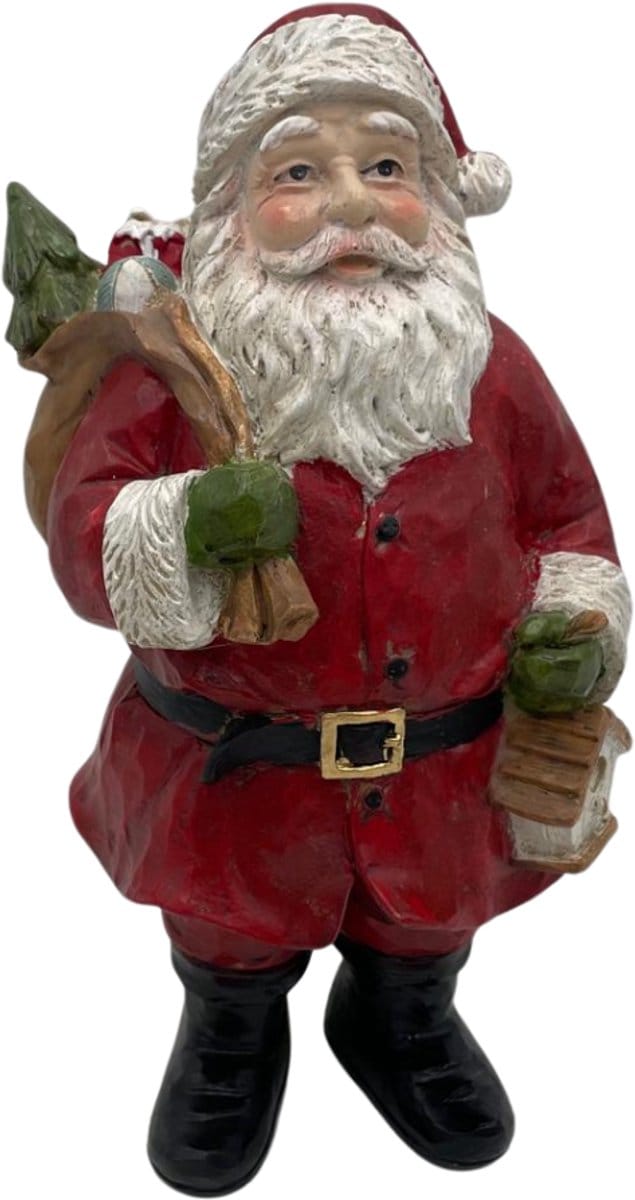 Beeld Kerstman cadeautjes 25 x 14 cm - Sommerfield
