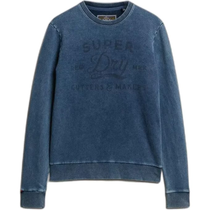 Superdry Cutters And Makers Relaxed Sweatshirt Blue Grootte: S
