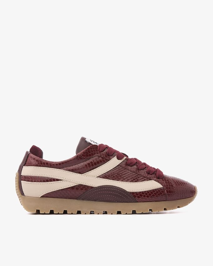 VIA VAI Scott Demi Sneakers Dames - Leer - Bordeaux - Maat 37