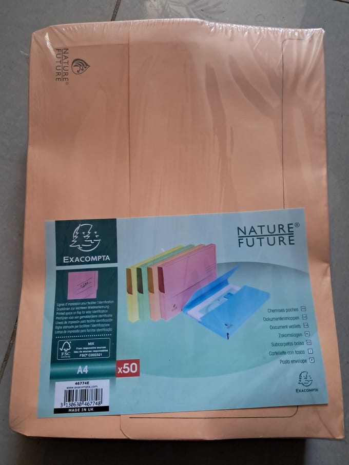 Exacompta SUPER Pak van 50 pocketmappen 210gm2 - 24,5x32,5cm A4 - Gems - 46774E