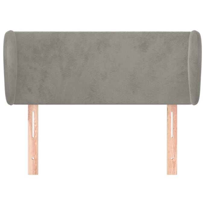 vidaXL - Hoofdbord - met - randen - 103x23x78/88 - cm - fluweel - lichtgrijs