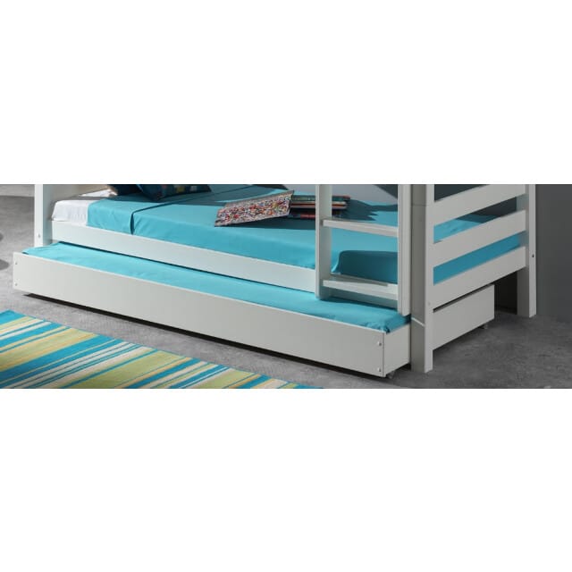 LUCEVI - Pino Stapelbed H160CM + Ladder + Rolbed - Wit - 90x200 cm