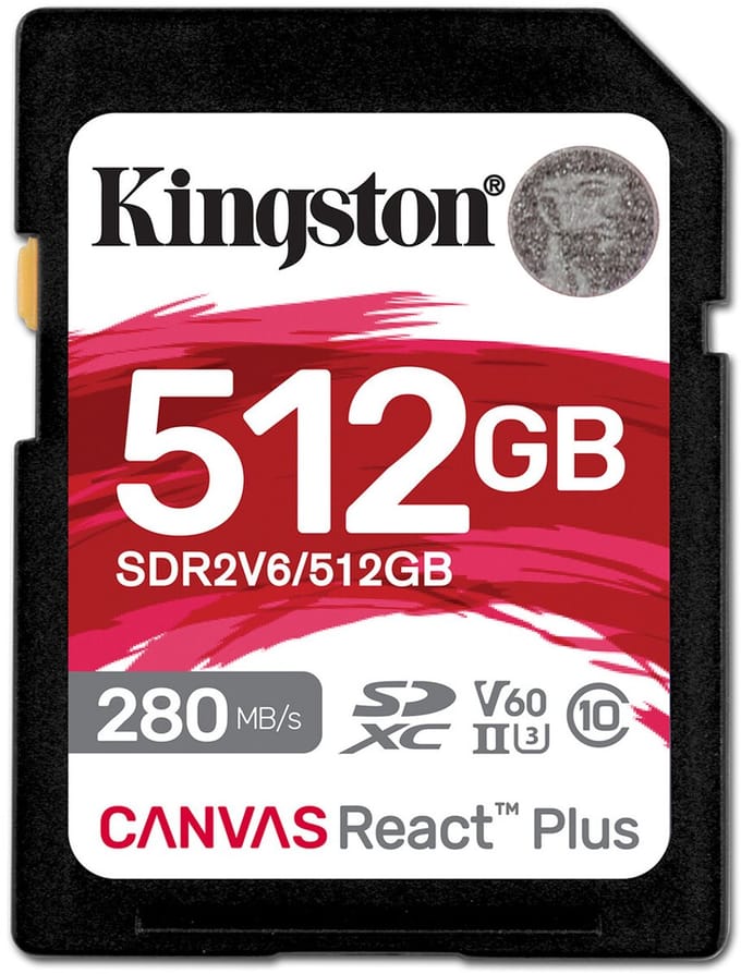 Kingston Canvas React Plus V60 SD - 280MB/s - 512GB