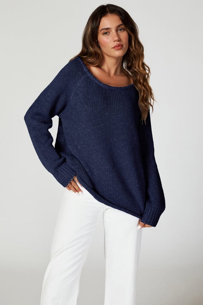Comfortabele trui-top in marine