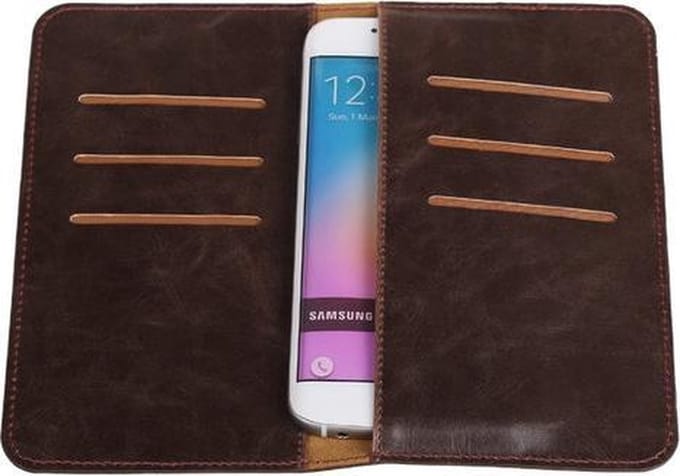 Mocca Pull-up Medium Pu portemonnee wallet voor Samsung