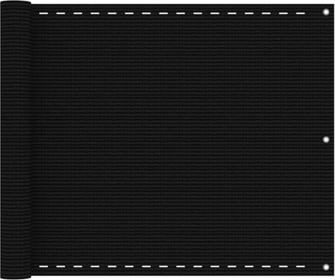 vidaXL - Balkonscherm - 75x300 - cm - HDPE - zwart
