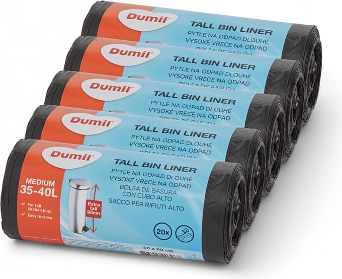 Dumil Vuilniszak Medium - 20 zakken 35-40 Liter - 5 rollen