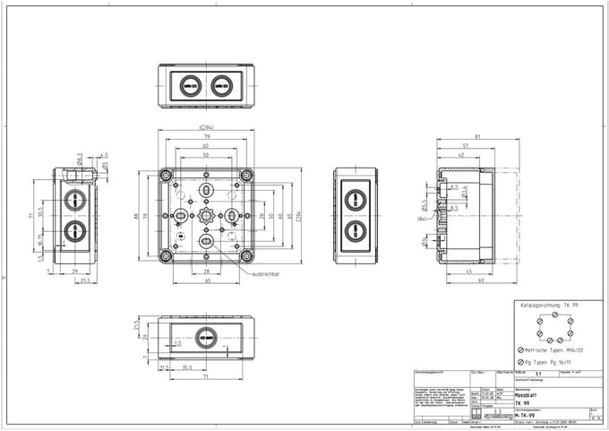 Spelsberg TK PS 99-8-m 10590301 Universele behuizing 94 x 94 x 81 Kunststof Grijs 1 stuk(s)