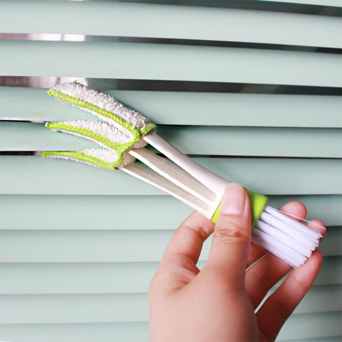 Brosse de nettoyage de sortie d'air, brosse de climatiseur automobile, outil de nettoyage à Double extrémité, brosse douce white