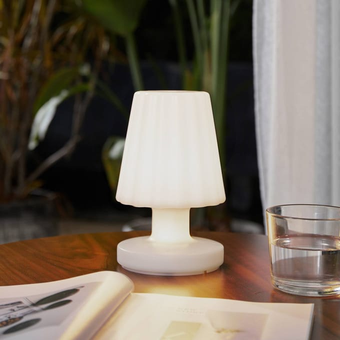 Lindby - Terraslampen - RGB - met dimmer - 1licht - Polycarbonaat - H: 20.7 cm - wit - Inclusief lichtbron