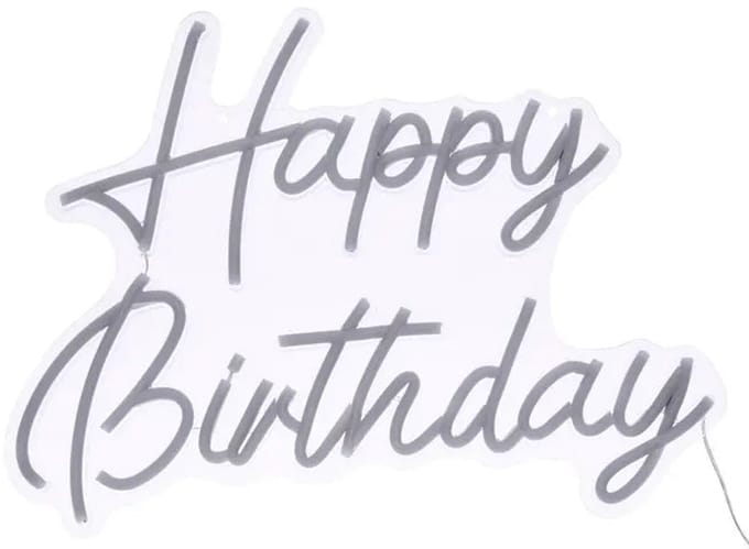 Atmosphera Happy Birthday Wandlamp Neon - 31x2x42cm - Geel