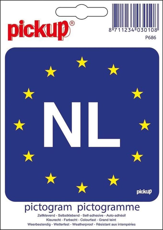 Pickup Pictogram 10x10 cm - Europese vlag met NL
