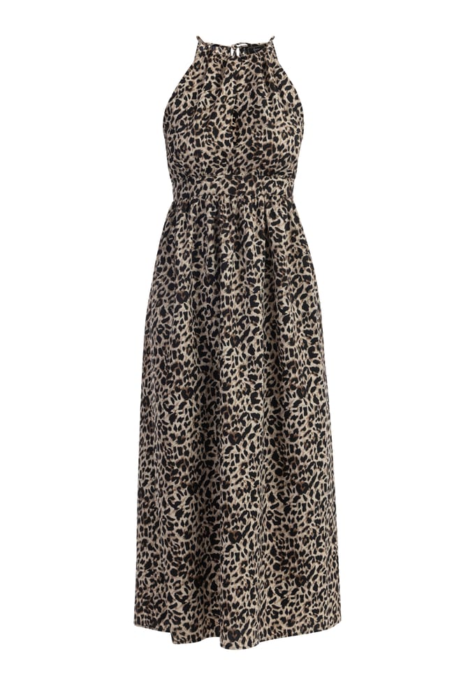 Faina Maxi-jurk met luipaardprint Dames beige leo