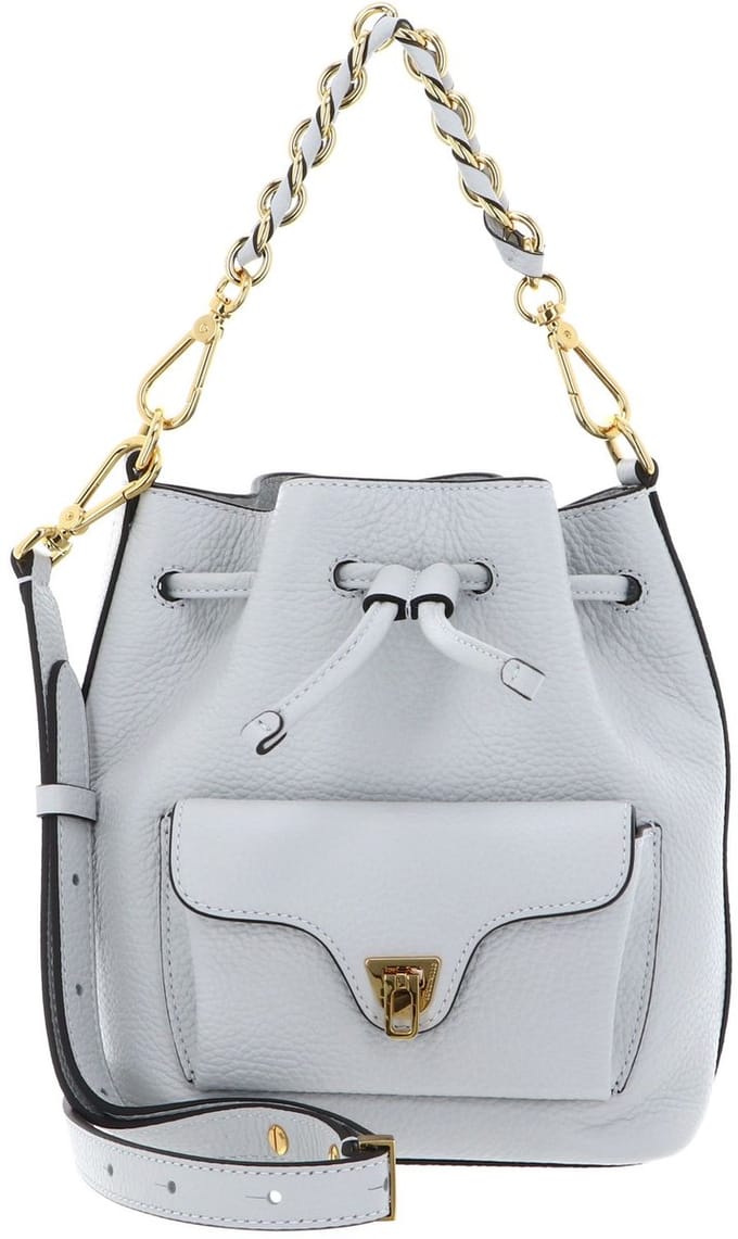 COCCINELLE Leren schoudertas Beat Generatio Bucket Bag Snow Lichtgrijs