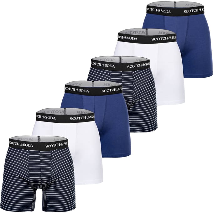 Scotch & Soda Boxershorts Solid Cotton Stretch Set van 6
