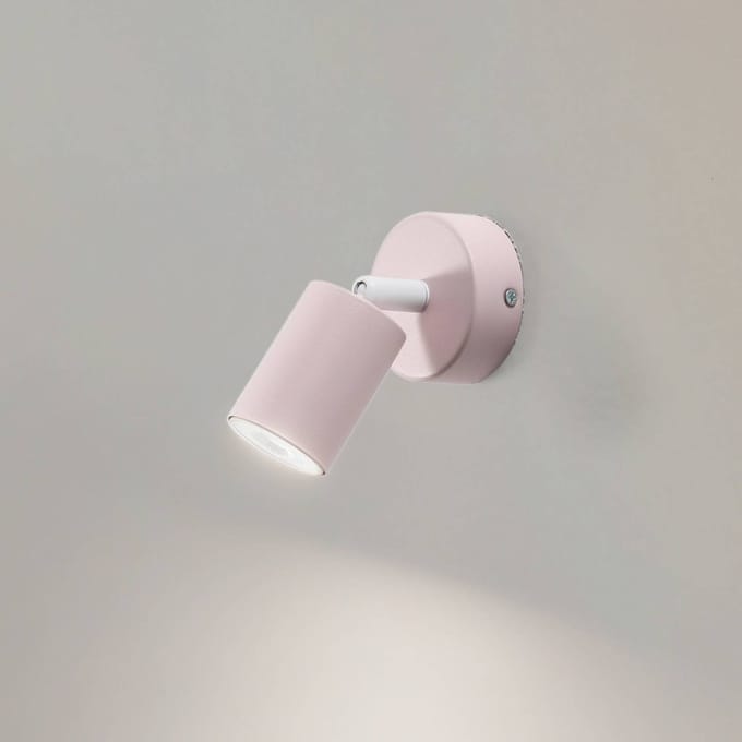 TK Lighting Wandspot Livia, roze, 13 cm, metaal, verstelbaar, GU10