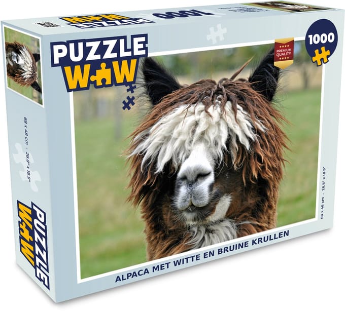 Puzzel Alpaca - Vacht - Bruin - Legpuzzel - Puzzel 1000 stukjes volwassenen