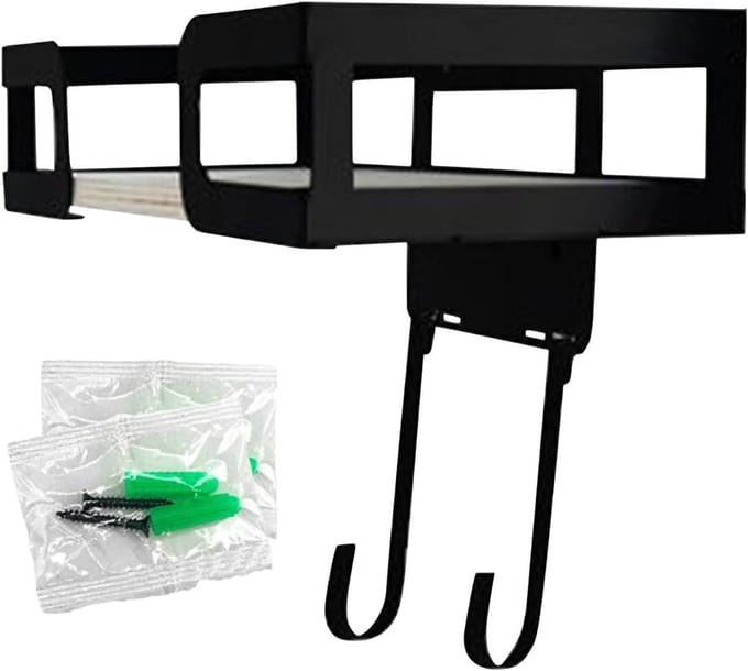 Strijkplank Hanger - Wandmontage Organizer - Ruimte Besparen - Heavy Duty - 28.5 cm - Zwart