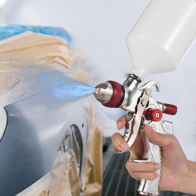 HVLP Verfspuitpistool Kit Gravity Feed Air Spray Gun Mini Sprayer Verfpistool Verfspuit met
