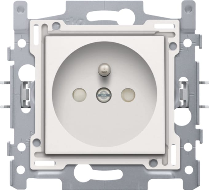 Niko Stopcontact met aarding white - Standaard model 28,5mm steekklemmen - 101-66605