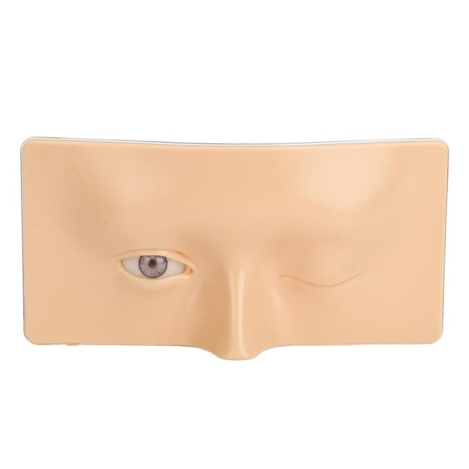 Planche d'entraînement maquillage des yeux Yeux ouverts fermés Réutilisable Silicone Mannequin Visage Planche avec Support Blanc beige