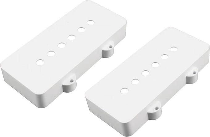 Allparts PC6400025 pickup covers voor Jazzmaster, witte nylon, set van 2