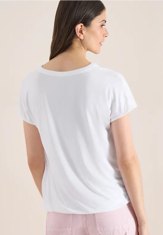 Blouse met korte mouwen en structuurmix
