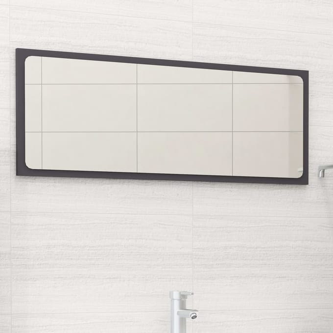 vidaXL - Badkamerspiegel - 90x1,5x37 - cm - spaanplaat - grijs