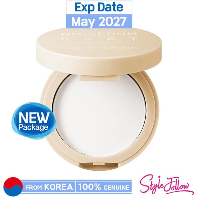 [NATURE REPUBLIC] Provence Tea Tree No Sebum Powder Pact 4g 1pc + Sample Gifts beige
