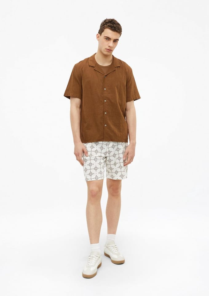 relaxed fit stoffen shorts van katoen
