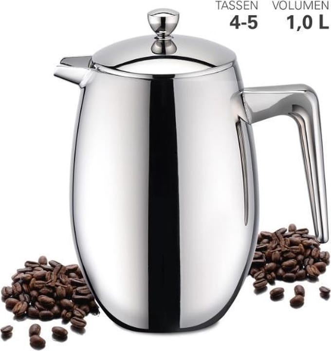 Cafetière, 1 liter, Dubbelwandig – Weis