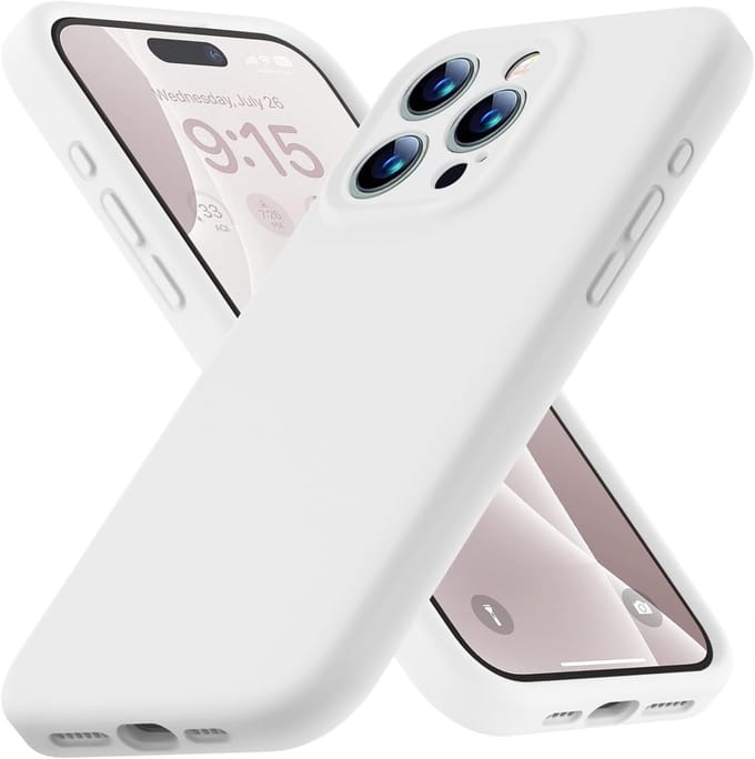 Shockproof Backcover - Liquid Silicone Soft Hoesje - Geschikt voor: iPhone 14 Pro - Wit