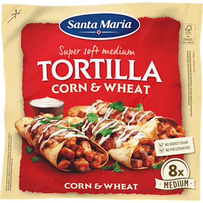 Tortilla wrap Corn & Wheat pak 8st