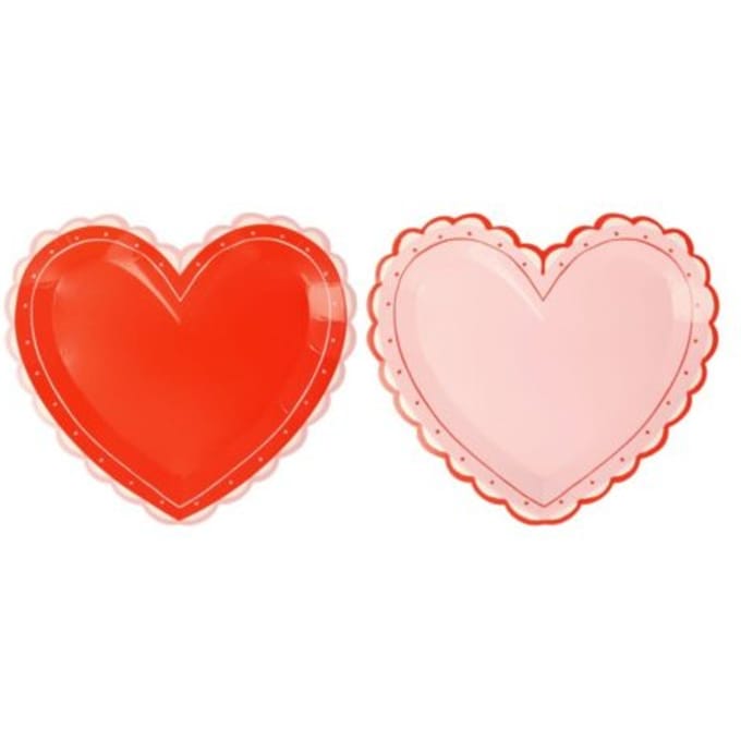 Meri meri valentijnsdag bordjes papier small à 8 stuks - lacy heart
