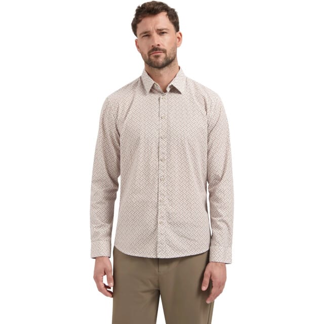 No Excess Shirt Stretch Allover Printed White Größe: M | Casual hemden Outlet | Herren | Weiß