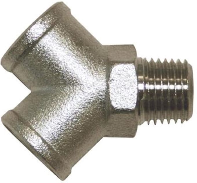 CriKo Y-verloopstuk voor compressor - 1/4" binnendraad x 1/4" buitendraad x 1/4" binnendraad