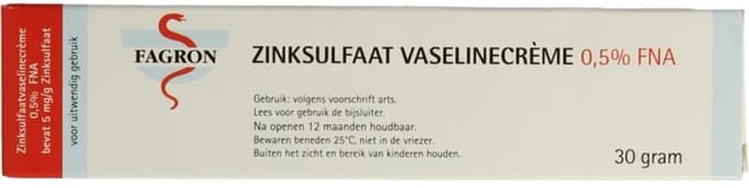 Fagron Zinksulfaat vaselinecreme 0.5% FNA 30 Gram