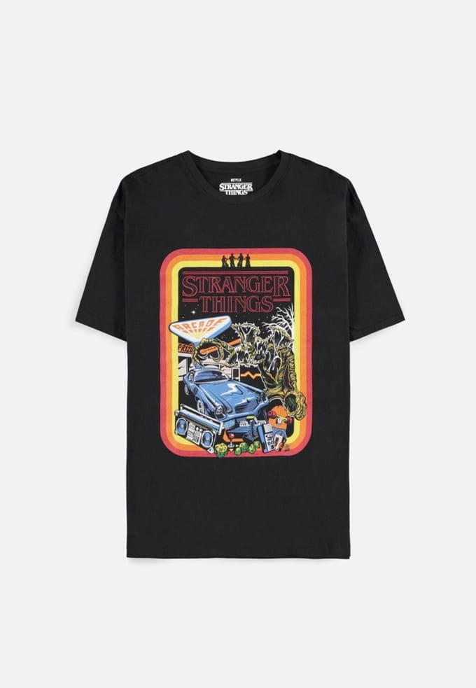 Stranger Things Heren Tshirt -M- Arcade Zwart
