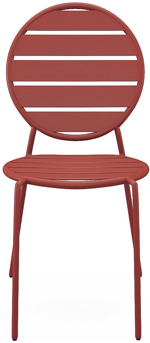 Vente-unique Set van 4 stapelbare metalen tuinstoelen - Terracotta - MONTEFARO van MYLIA