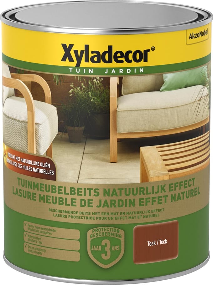 Xyladecor - Tuinmeubelbeits Natuurlijk Effect - Teak - 0,75 L