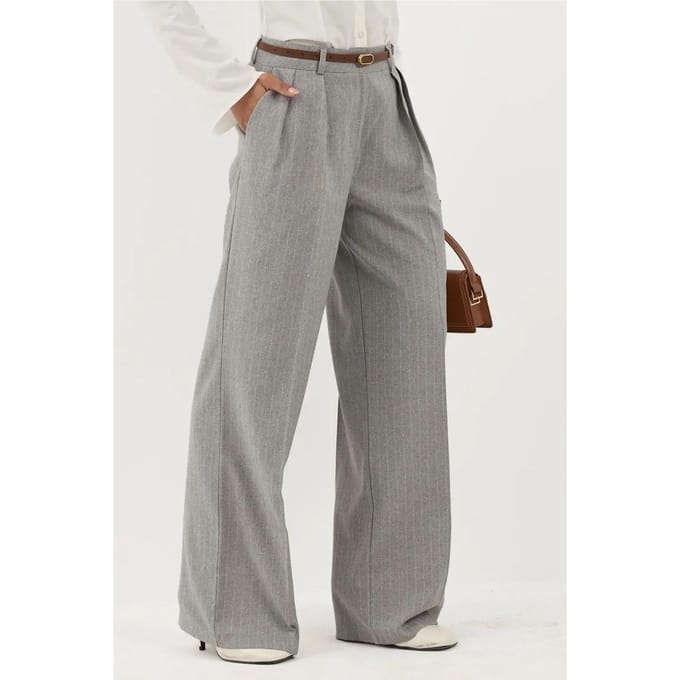 Gestreepte Wijde Pantalon met Plissé