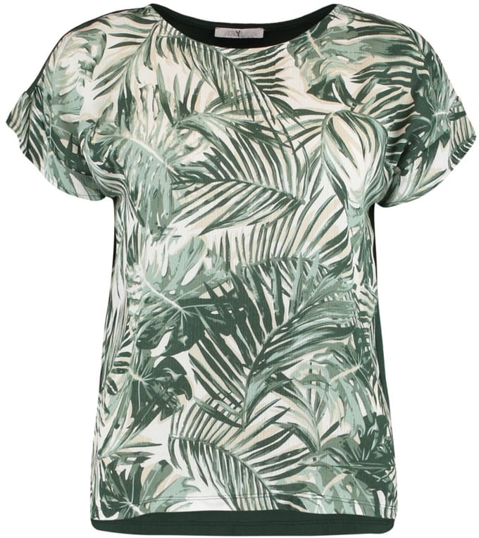 Hailys - Dames Blouse - palmblad print - Tropisch design