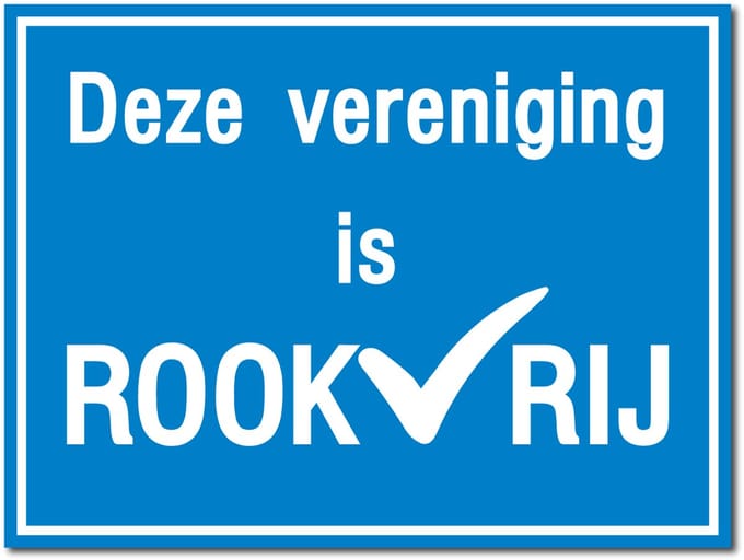Rookvrije vereniging bord - Forex - 30 x 40 cm
