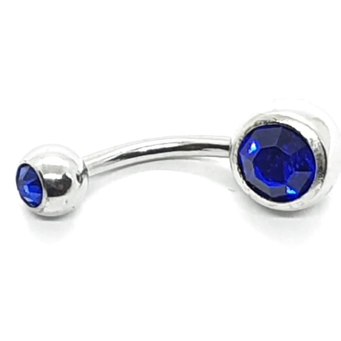 Navel Piercing - Zilver Met Steentjes